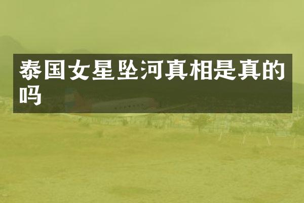 泰国女星坠河真相是真的吗