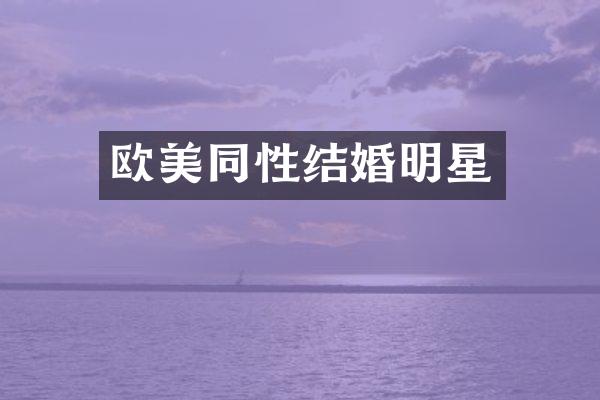 欧美同性结婚明星