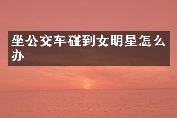 坐公交车碰到女明星怎么办