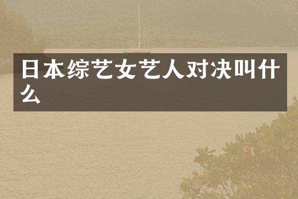 日本综艺女艺人对决叫什么