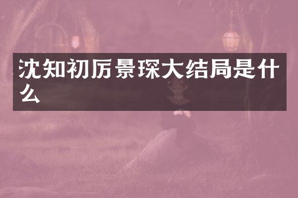 沈知初厉景琛大结局是什么