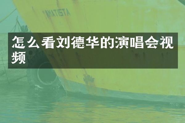 怎么看刘德华的演唱会视频