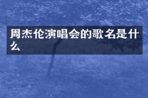周杰伦演唱会的歌名是什么