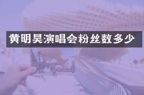 黄明昊演唱会粉丝数多少