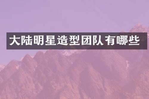 大陆明星造型团队有哪些
