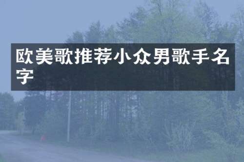 欧美歌推荐小众男歌手名字