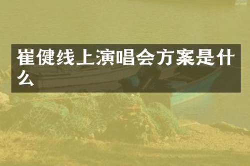 崔健线上演唱会方案是什么