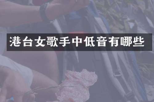 港台女歌手中低音有哪些