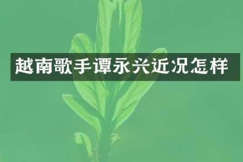 越南歌手谭永兴近况怎样