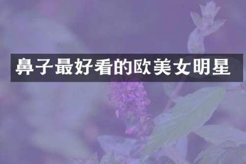 鼻子最好看的欧明星