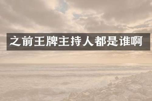之前王牌主持人都是谁啊