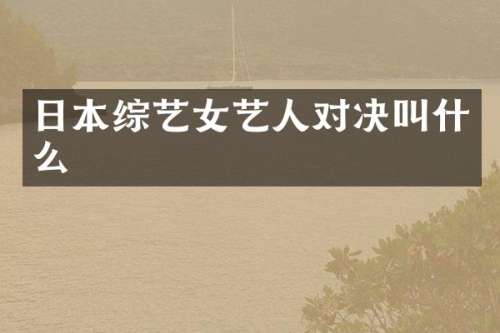 日本综艺女艺人对决叫什么