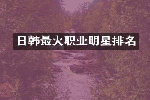 日韩最火职业明星排名