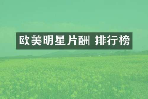 欧美明星片酬 排行榜