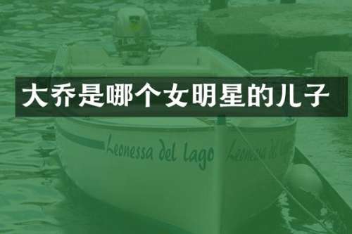 大乔是哪个女明星的儿子