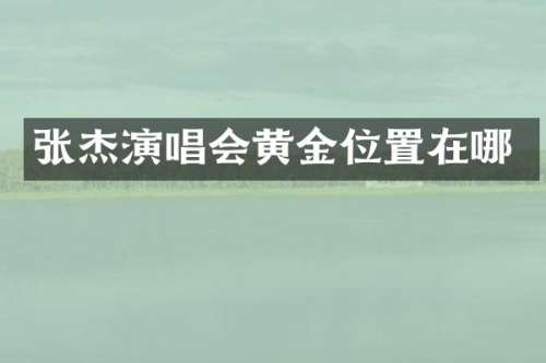 张杰演唱会黄金位置在哪