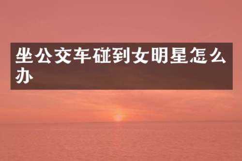 坐公交车碰到女明星怎么办