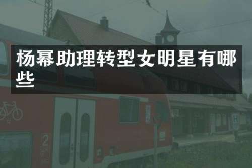 杨幂助理转型女明星有哪些
