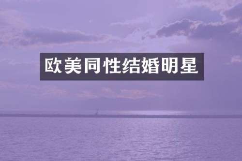 欧美同性结婚明星