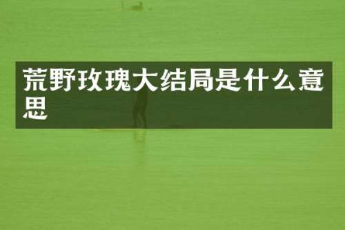 荒野玫瑰大结局是什么意思