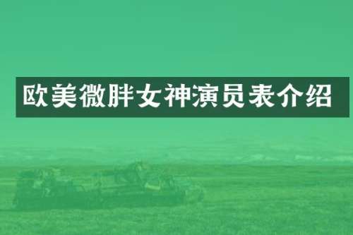 欧美微胖女神演员表介绍