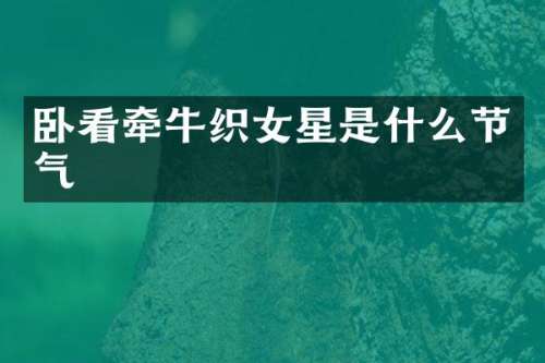 卧看牵牛织女星是什么节气