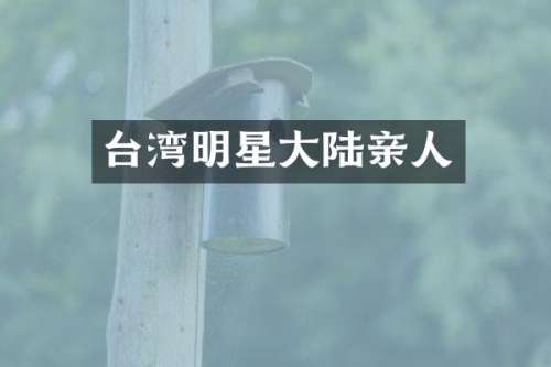 台湾明星大陆亲人