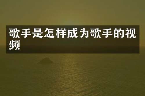 歌手是怎样成为歌手的视频