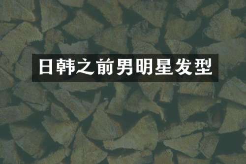 日韩之前男明星发型