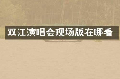 双江演唱会现场版在哪看