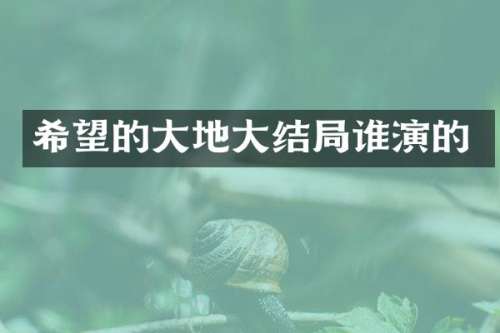 希望的大地大结局谁演的