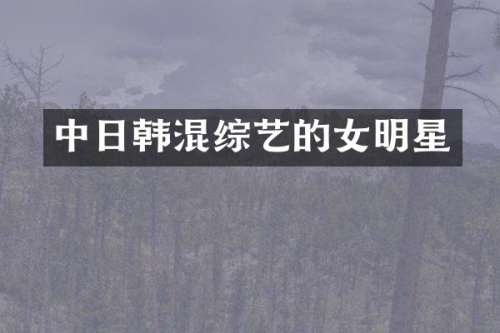 中日韩混综艺的女明星