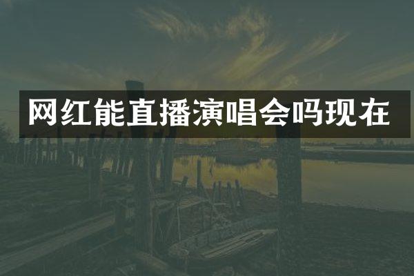 网红能直播演唱会吗现在