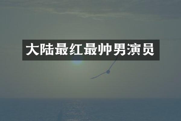 大陆最红最帅男演员