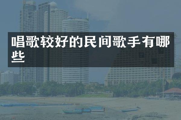唱歌较好的民间歌手有哪些