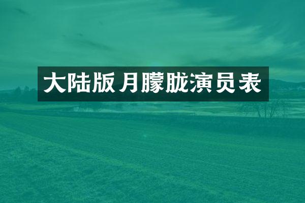 大陆版月朦胧演员表