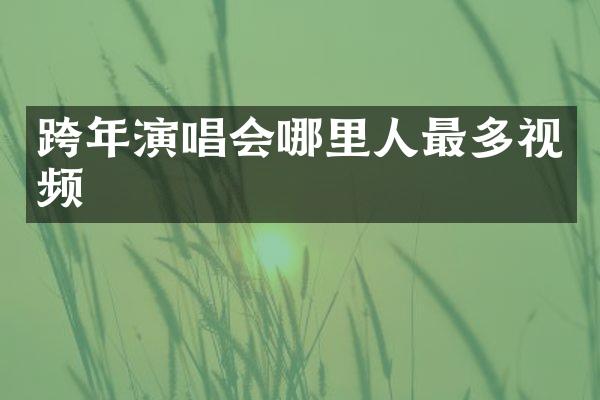 跨年演唱会哪里人最多视频