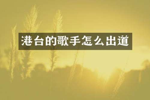 港台的歌手怎么出道