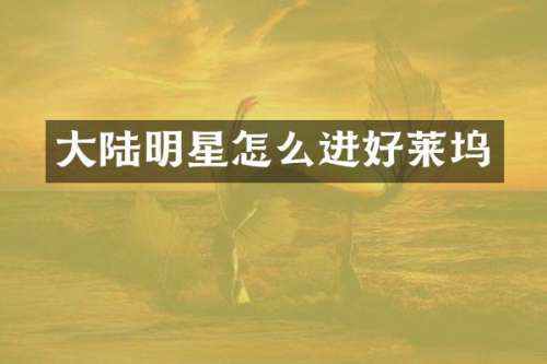 大陆明星怎么进好莱坞