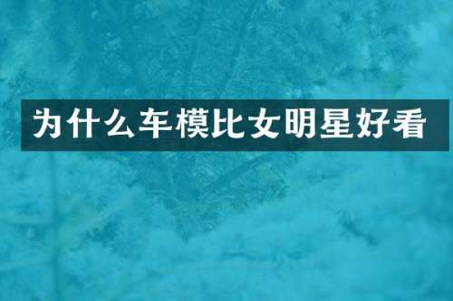 为什么车模比女明星好看