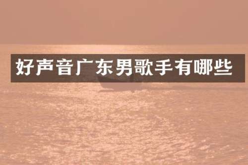 好声音广东男歌手有哪些