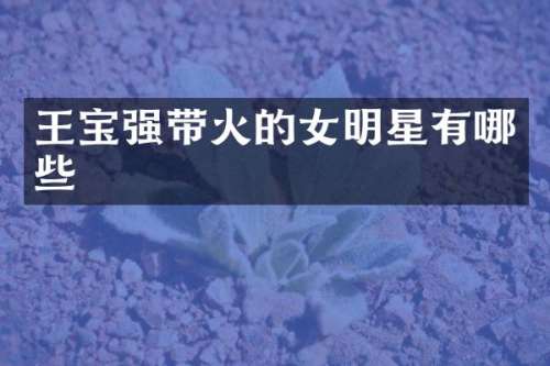 王宝强带火的女明星有哪些