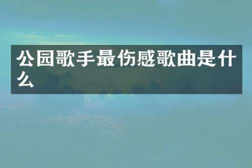 公园歌手最伤感歌曲是什么