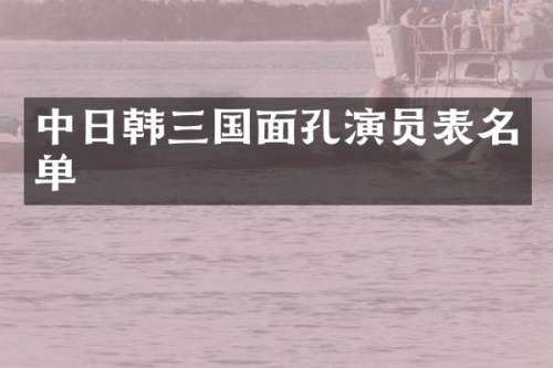 中日韩三国面孔演员表名单
