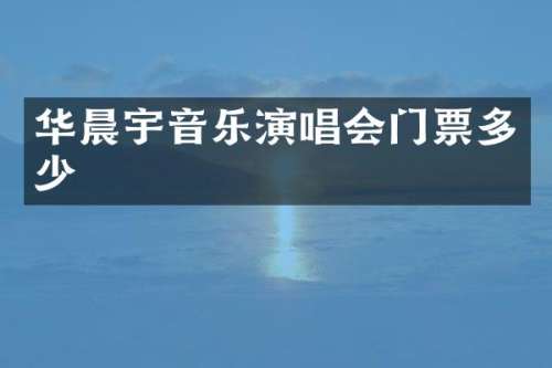 华晨宇音乐演唱会门票多少