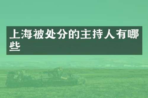 上海被处分的主持人有哪些