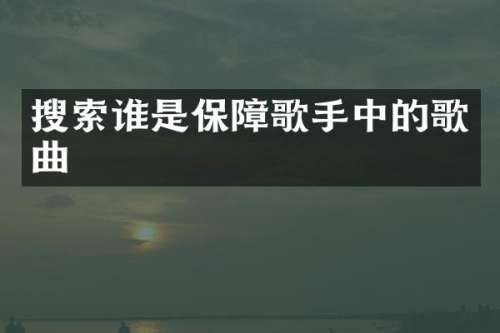 搜索谁是保障歌手中的歌曲