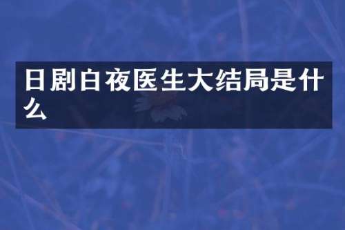 日剧白夜医生大结局是什么