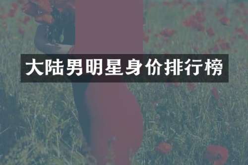 大陆男明星身价排行榜