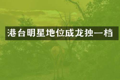 港台明星地位成龙独一档